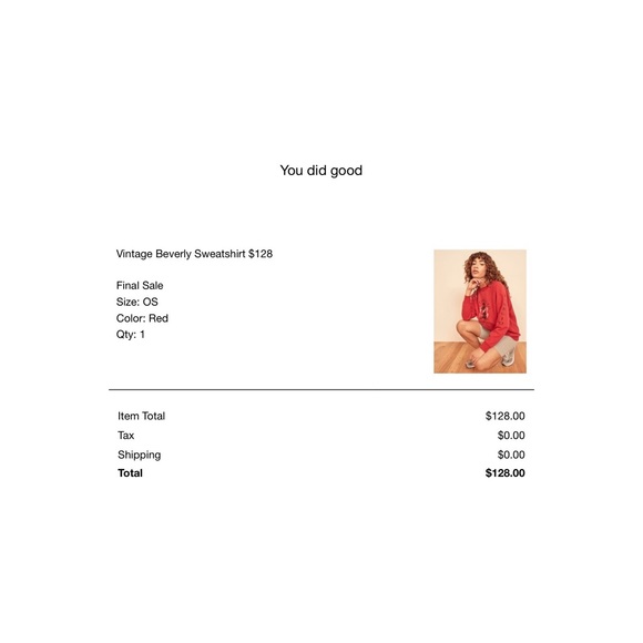 CLOSET CLOSING TODAY • LAST CHANCE✨reformation vintage beverly sweatshirt - Picture 5 of 5